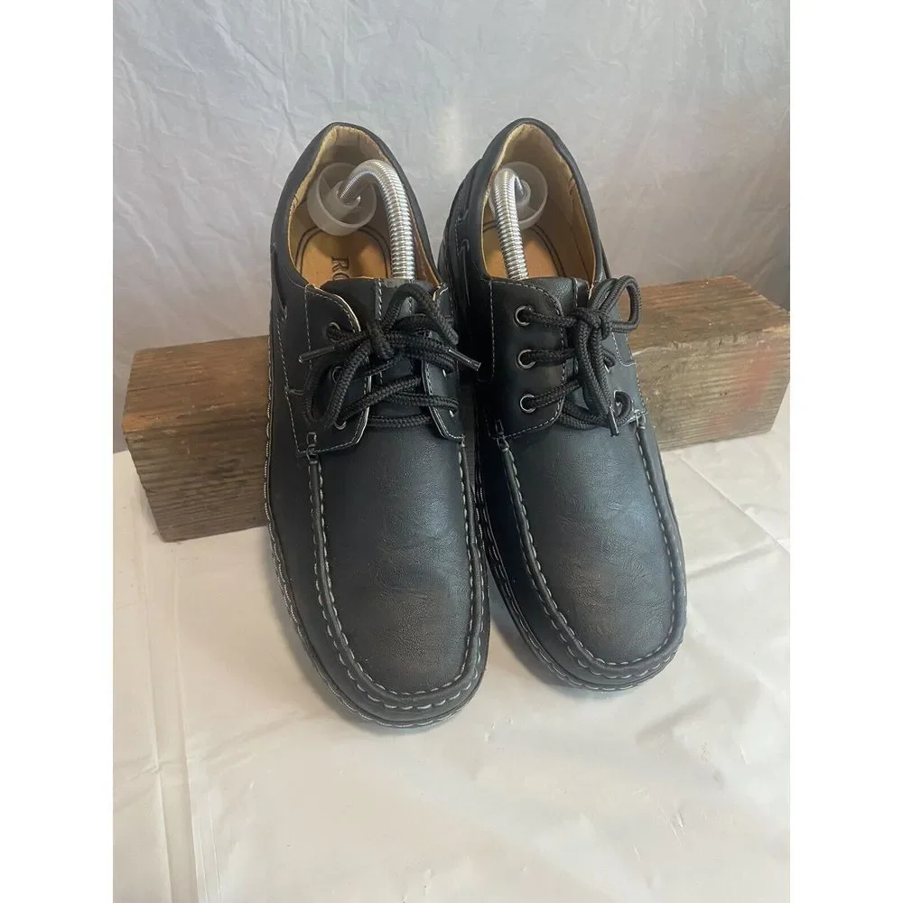 Men's Rocus Black Comfort Boat Style Shoes-Size 8.5- Amazing‎